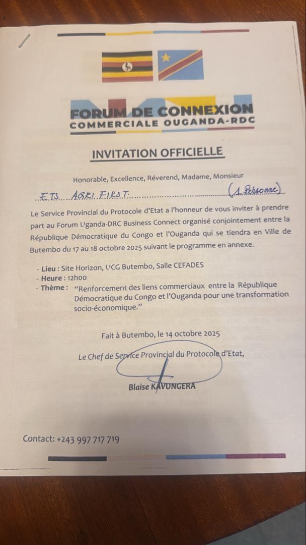 INVITATION AU FORUM UG_RDC